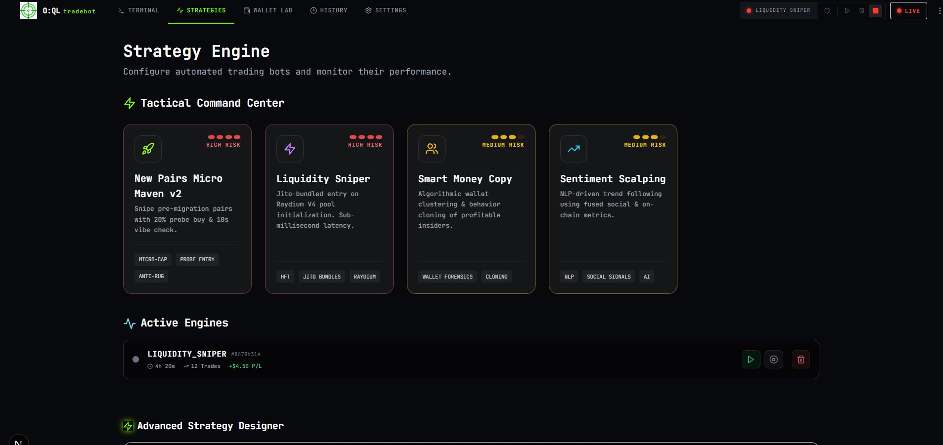 O:QL TradeBot: strategy engine